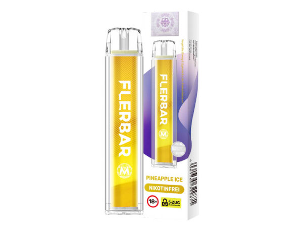Flerbar M Zero - Pineapple Ice (Ananas Eis) - E-Shisha - 0mg - 600 Züge