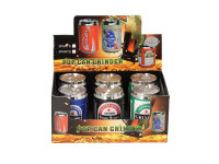 Grinder "Getränkedosen", 4-tlg.; Ø 4cm. 3-fach sortiert, einzeln