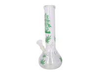 Glasbong Kugel "Hanfblatt grün" transp.,...