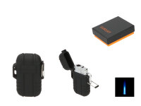 Zigarrenfeuerzeug "Eurojet"schwarz gummiert,...