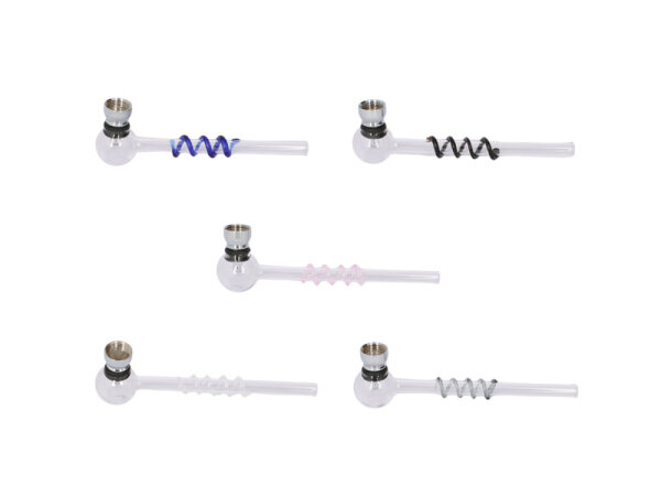 Glaspfeife "Feder" 5-fach sortiert, 10er Pack