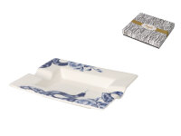 Zigarrenaschenbecher "Weiß/Blau" Keramik,...