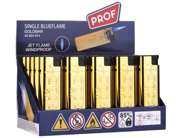 Sturmfeuerzeuge "GOLDBAR METAL",  Jet-Flame, 25er Display