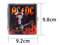 Zigarettenetuis "AC/DC", für 20 Zig., mit Gummiband, 4-fach sortiert 12er Display