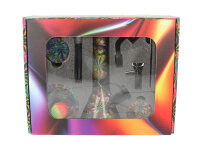 Bong-Set "Super Heroes" mit Bong, Grinder, Storage, Tray, Glaspfeife, Ascher inkl. Bürste + Schaber