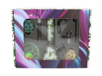 Bong-Set "Super Heroes" mit Bong, Grinder, Storage, Glaspfeife, Tray, Ascher inkl. Bürste + Schaber