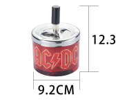 Drehaschenbecher "AC/DC" Ø 9,1 cm, H: 12,5 cm, 6er Display