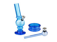 Acrylbong-Set "Super Heroes" blau (Grinder,...