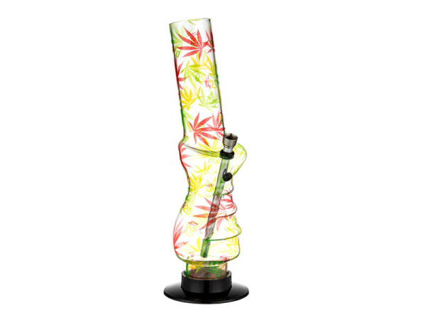 Acrylbong "Hanf" transparent bunt, Metallchillum, Höhe 32cm