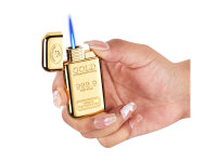 Sturmfeuerzeuge "Goldbar" Jet-Flame Metall, 12er Display