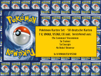 Pokémon Karten Set - 50 deutsche Karten 1 V, VMAX,...