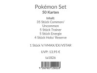 Pokémon Karten Set - 50 deutsche Karten 1 V, VMAX, VSTAR, EX inkl.