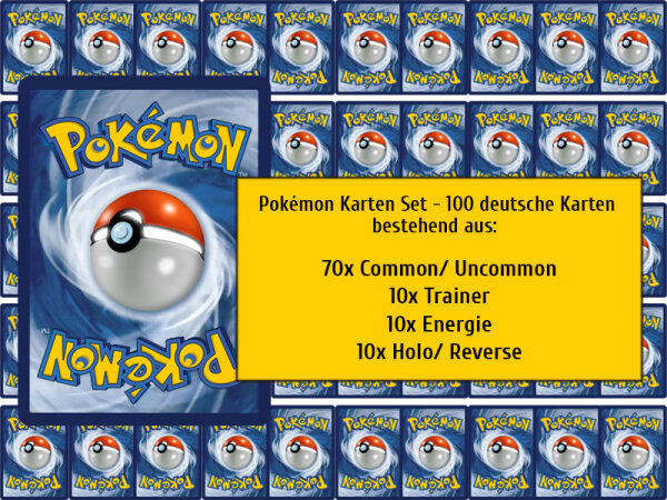 Pokémon Karten Set - 100 deutsche Karten