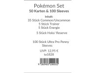 Pokémon Karten Set - 50 Karten & 100 Ultra Pro Hüllen