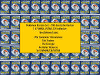 Pokémon Karten Set - 100 deutsche Karten 1 V,...
