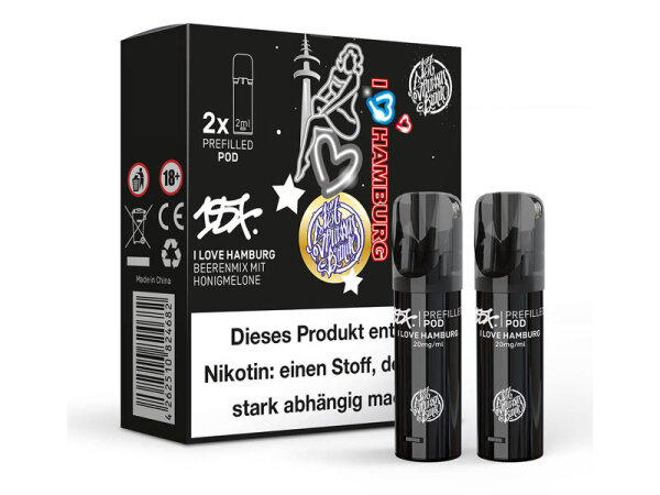 187 Strassenbande - Pod (2er Set) - I Love Hamburg (Beerenmix, Honigmelone) - 20mg - ca. 600 Züge