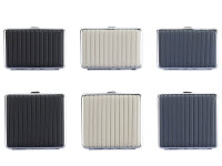 Zigarettenetuis "GROOVED", 2 Gr., 3 Farb.., mit Gummiband, 12er Display