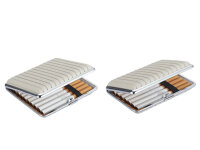 Zigarettenetuis "GROOVED", 2 Gr., 3 Farb.., mit Gummiband, 12er Display