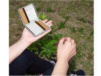 Zigarettenetuis "GROOVED", 2 Gr., 3 Farb.., mit Gummiband, 12er Display