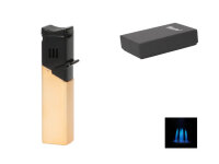 Zigarrenfeuerzeug "Schwarz/Goldfarben" 4xJet,...