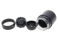 Grinder "Schwarz" Aluminium mit Glas, 4-tlg.;...