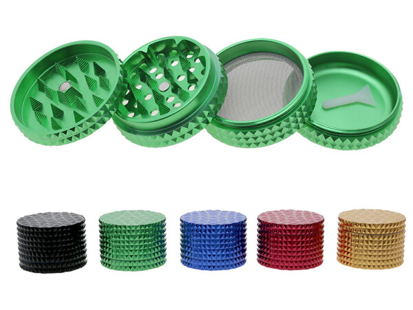 Grinder "Zylinder" 4-tlg.; 5-fach sort.; &Oslash; 52 mm; H&ouml;he 4,2 cm; einzeln