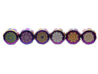 Grinder "Mandala"; regenbogenfarbig; 4-tlg.; 6-fach sort.; &Oslash; 45 mm; H&ouml;he: 3,9 cm, einzeln