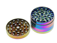 Grinder "Skull" regenbogenfarbig; 4-tlg.; &Oslash; 48 mm; H&ouml;he 3,3 cm