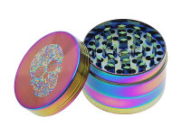 Grinder "Skull" regenbogenfarbig; 4-tlg.; &Oslash; 48 mm; H&ouml;he 3,3 cm