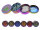 Grinder "Hanfblatt"; regenbogenfarbig; 4-tlg.; 6-fach sort.; &Oslash; 45 mm; H&ouml;he: 3,7 cm, einzeln