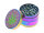 Grinder "Hanfblatt"; regenbogenfarbig; 4-tlg.; 6-fach sort.; &Oslash; 45 mm; H&ouml;he: 3,7 cm, einzeln
