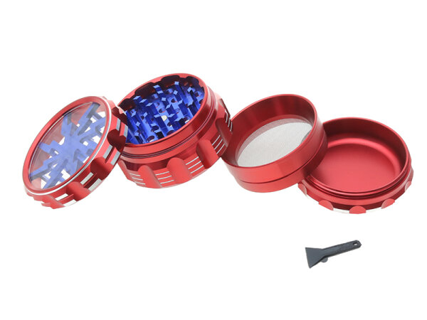 Grinder "Rot-Blau" Metall; 4-tlg.;  &Oslash; 55 mm; H&ouml;he 4,7 cm