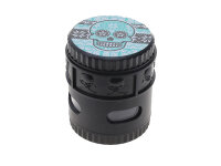 Grinder "Skull" schwarz; 4-tlg.; 6-fach sort.; &Oslash; 50 mm; H&ouml;he: 6,5 cm; einzeln