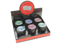 Grinder "Skull" schwarz; 4-tlg.; 6-fach sort.; &Oslash; 50 mm; H&ouml;he: 6,5 cm; einzeln