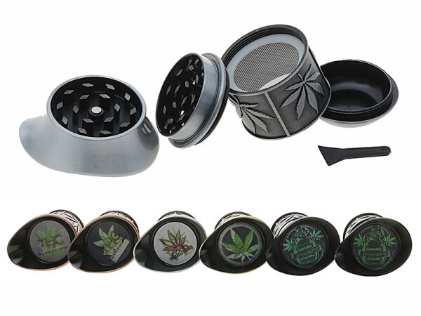 Grinder "Lentikular" 4-tlg.; 6-fach sort.; &Oslash; 35 mm; H&ouml;he: 7 cm; einzeln