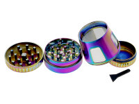Grinder "Hanfblatt" regenbogenfarbig; 4-tlg.;...