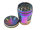 Grinder "Hanfblatt" regenbogenfarbig; 4-tlg.; 6-fach sort. mit Sichtfenster; &Oslash; 45 mm; H&ouml;he : 6,4 cm; einzeln