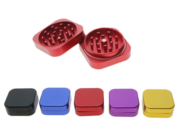 Grinder "Square"; 2-tlg.; 5-fach sort.; &Oslash; 48 mm; 5,5 x 5,5 x 2,5 cm; einzeln