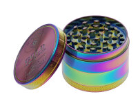 Grinder "Gold" regenbogenfarbig; 4-tlg.; &Oslash; 45 mm; H&ouml;he 3,6 cm