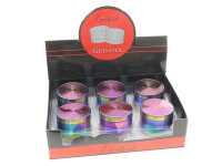 Grinder "Gold" regenbogenfarbig; 4-tlg.; &Oslash; 45 mm; H&ouml;he 3,6 cm