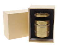 Grinder "Deluxe S" 5-tlg. mit 2 versch. Schneidebl&ouml;cke; gold, &Oslash; 50 mm; H&ouml;he 5,5 cm