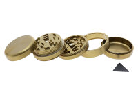 Grinder "Deluxe L" 5-tlg. mit 2 versch.Schneidebl&ouml;cke; gold, &Oslash; 60 mm; H&ouml;he 5,5 cm