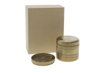 Grinder "Deluxe L" 5-tlg. mit 2 versch.Schneidebl&ouml;cke; gold, &Oslash; 60 mm; H&ouml;he 5,5 cm