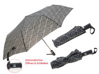 Regenschirm ca. 100 cm, grau-schwarz mit Muster, f&uuml;r...
