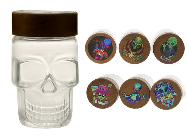Aufbewahrungsdose "Alien", Glas; 6-fach sortiert, &Oslash; 55 mm; luftdicht, einzeln