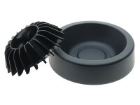 Aschenbecher "Lamelle" schwarz; &Oslash; 11 cm; H&ouml;he 5 cm