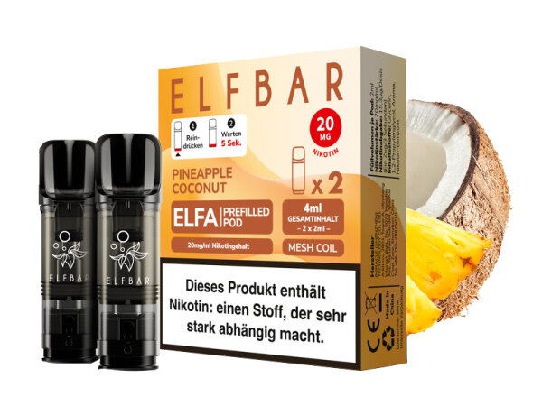 ELFBAR ELFA Prefilled Pod - Pineapple Coconut (Ananas, Kokosnuss) - 20mg - 2er Set