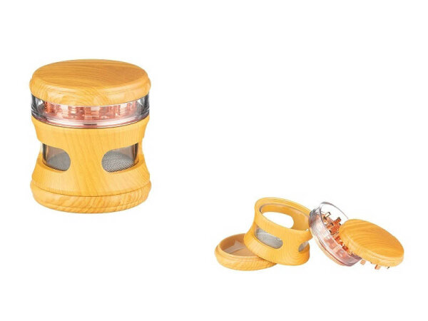 Grinder "Super Heroes", helles Holz , 4-tlg.; &Oslash; 6,2cm. H 7cm, einzeln