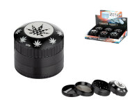 Grinder "Hanfblatt" Metall schwarz , 3-tlg.;...