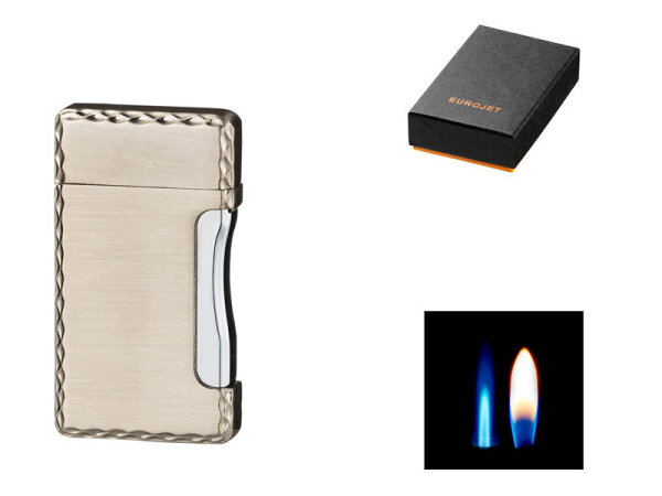 Sturmfeuerzeug "Titan/Silberfarben", 1xJet u. Softflame (Reibrad)